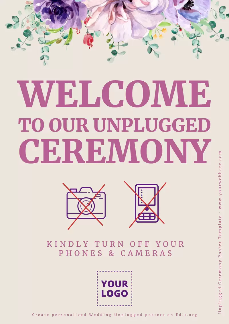 Unplugged Ceremony Sign Templates