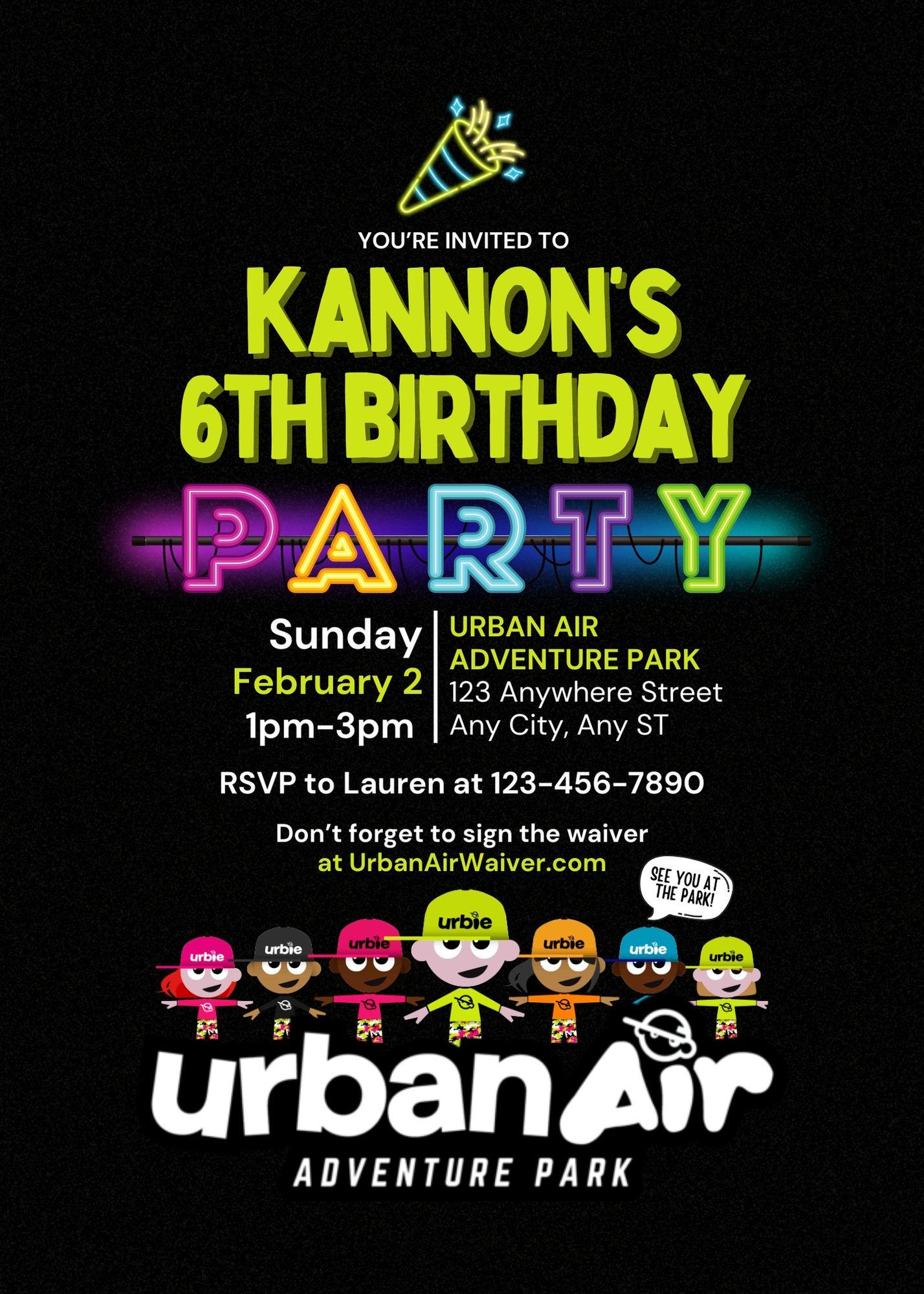 free printable urban air invitations free printable urban air invitations