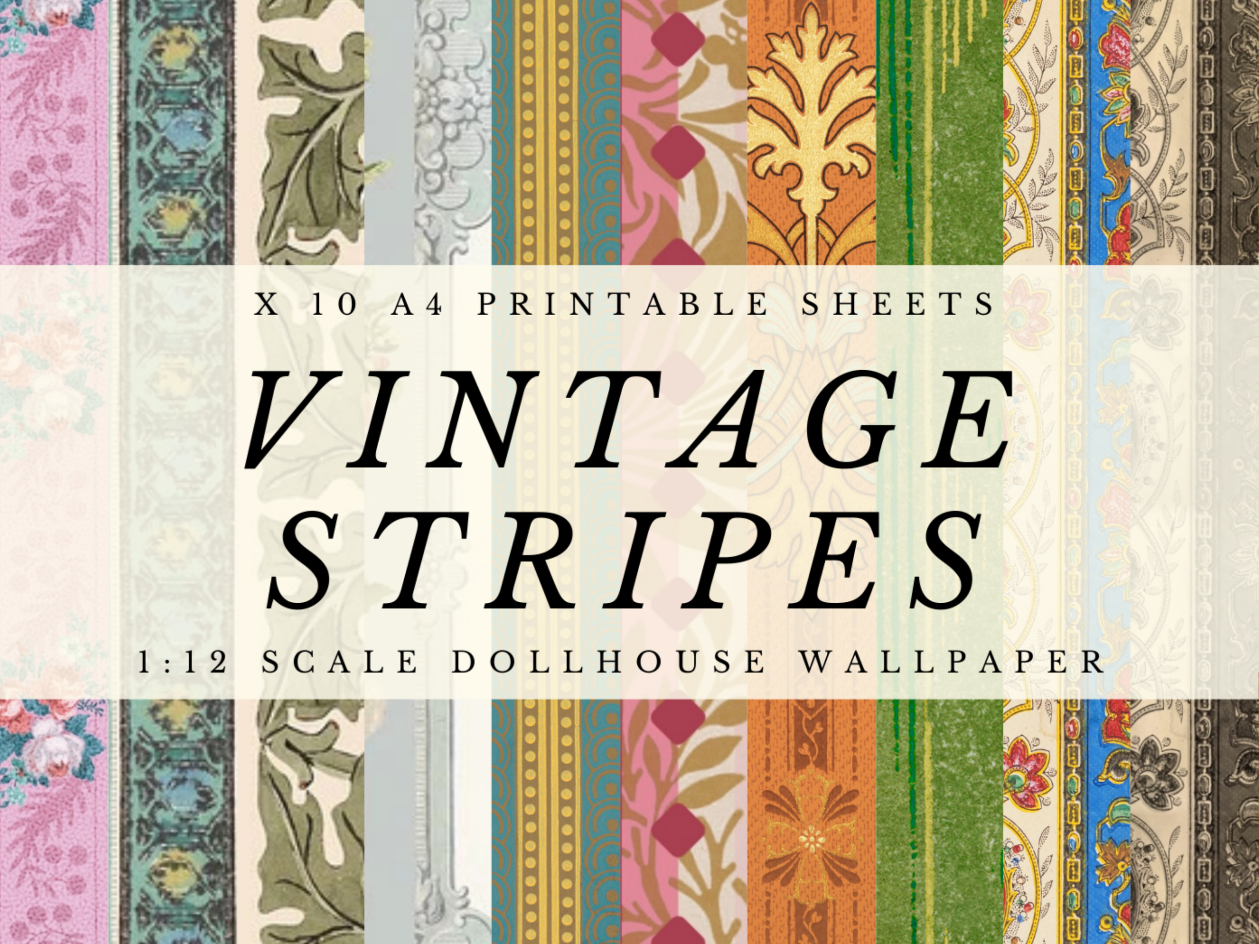Vintage Stripes 112 Dollhouse Wallpaper Printable Vintage Stripes 112 Dollhouse Wallpaper Printable