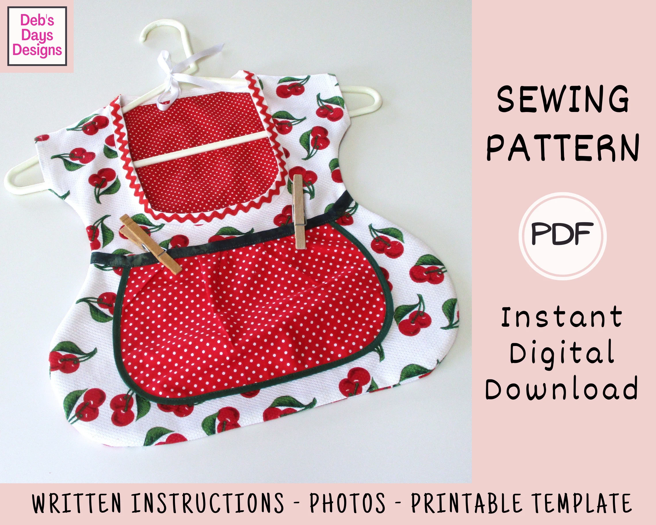 Vintage Style Dress Clothespin Bag Pdf