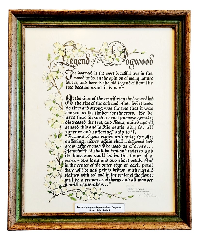 Vinton History Museum What Is The Legend Of The Dogwood Tree