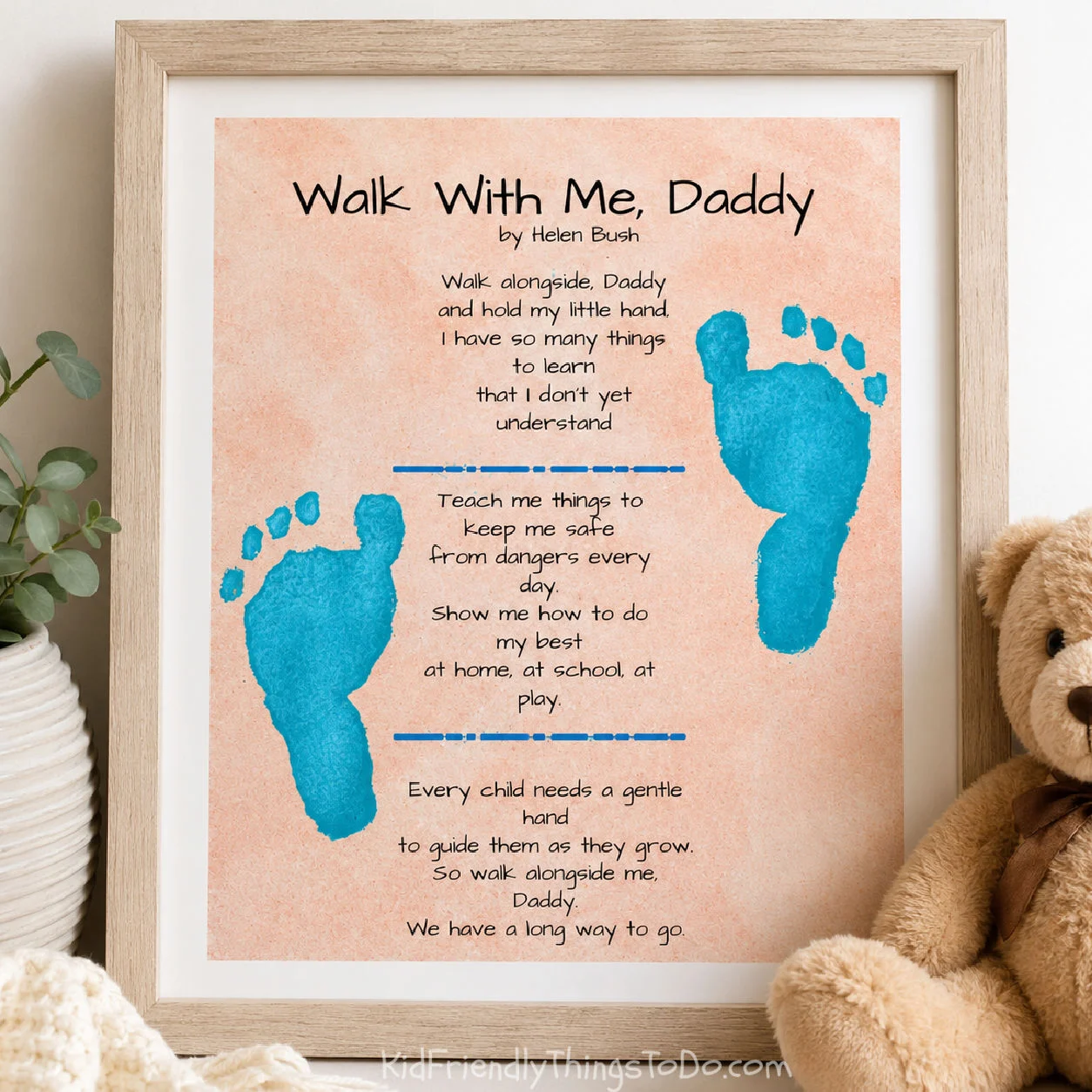 Walk With Me Daddy Printable Footprint Craft