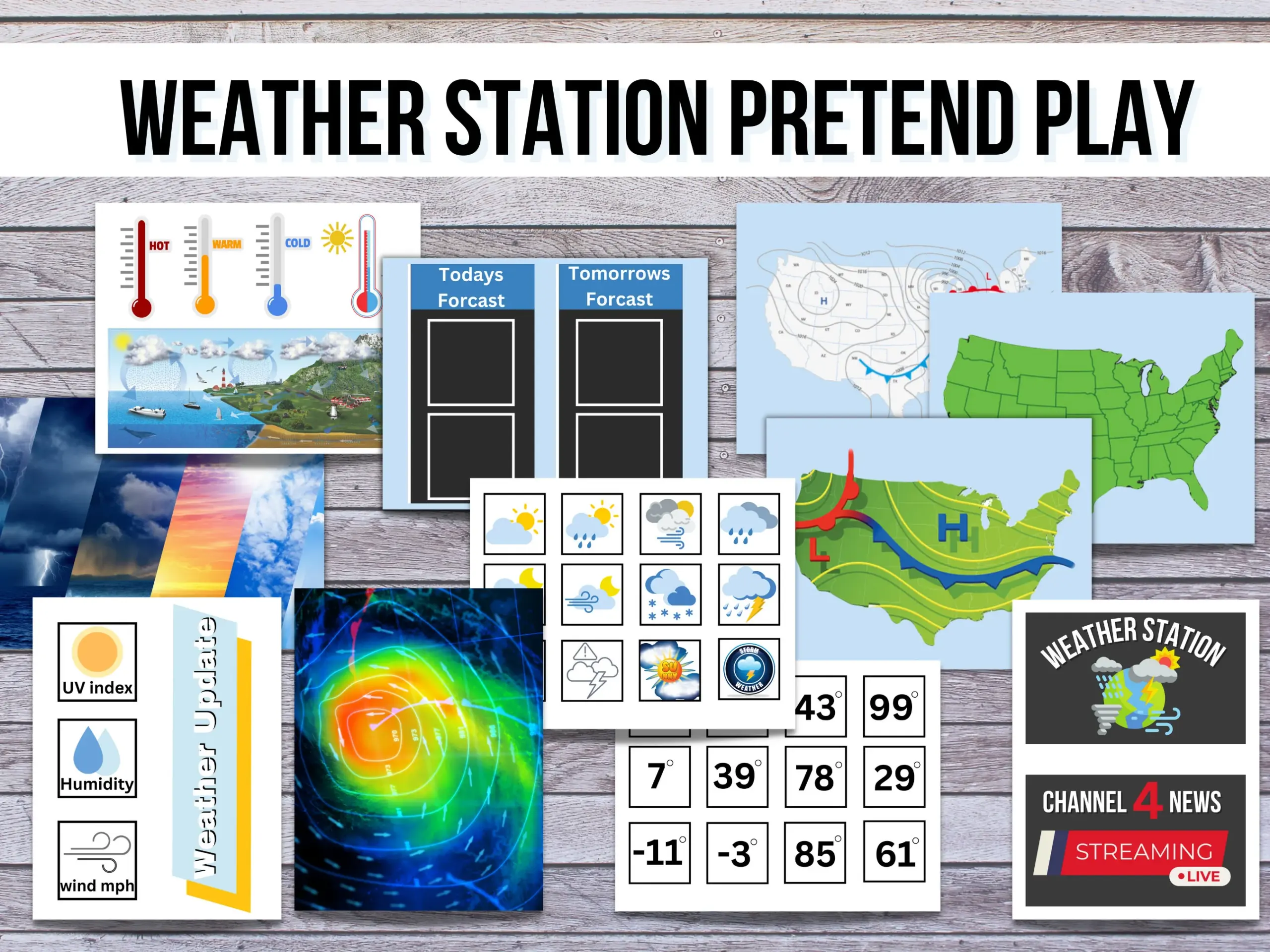 Weather Station Dramatic Play Pretend