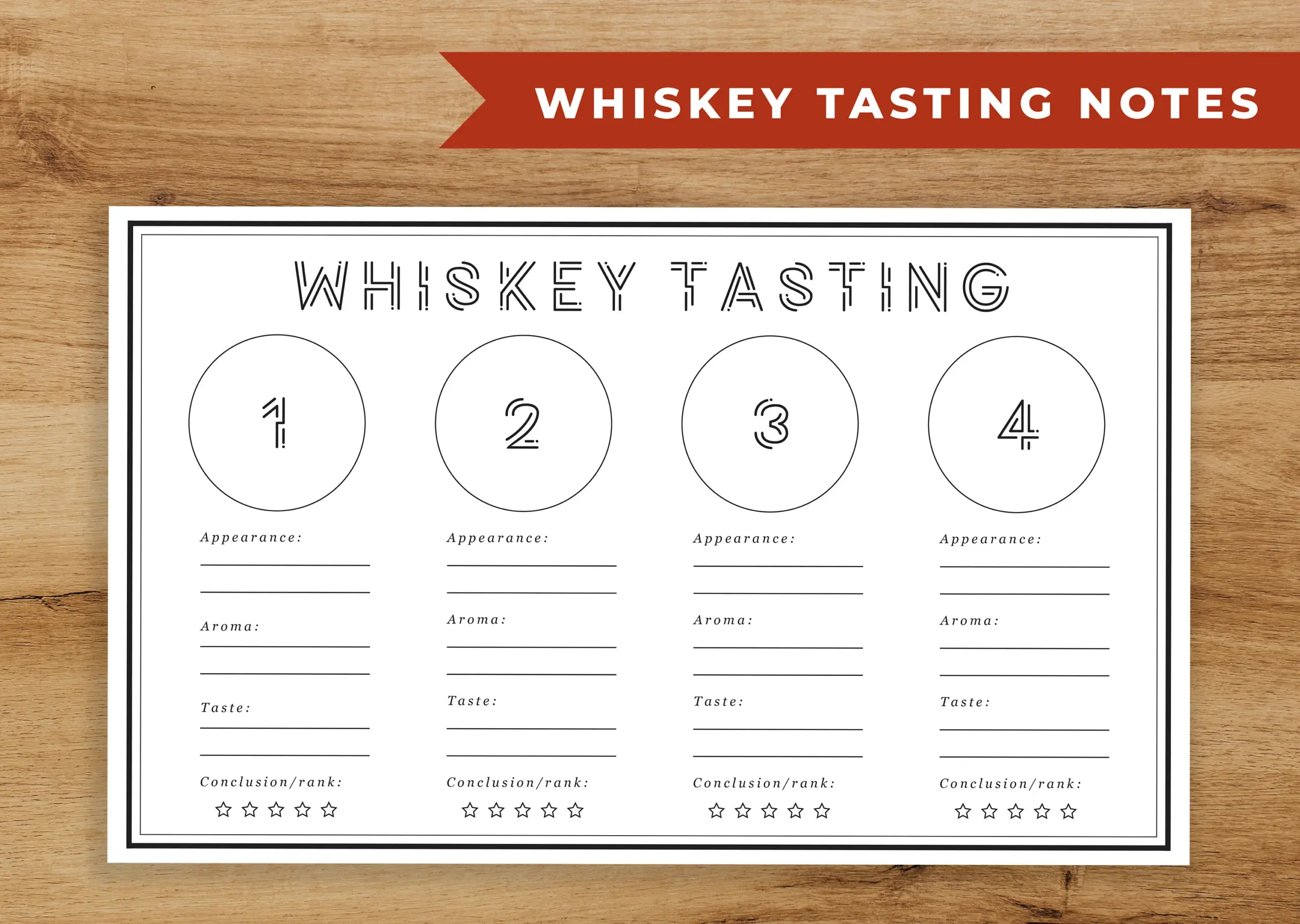 Whiskey Tasting Placemat Printable Whiskey Tasting Placemat Printable
