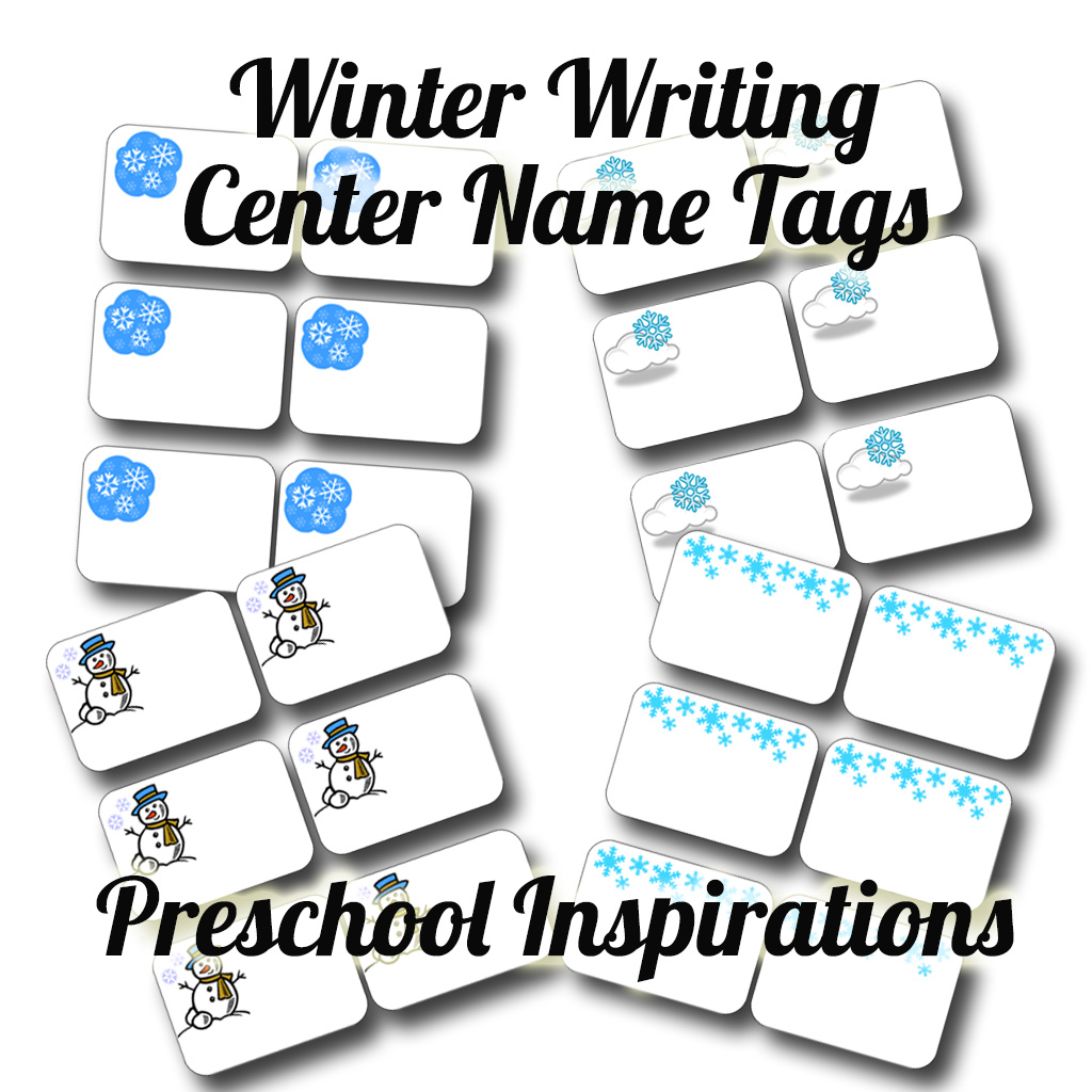 Winter Writing Center Name Tags