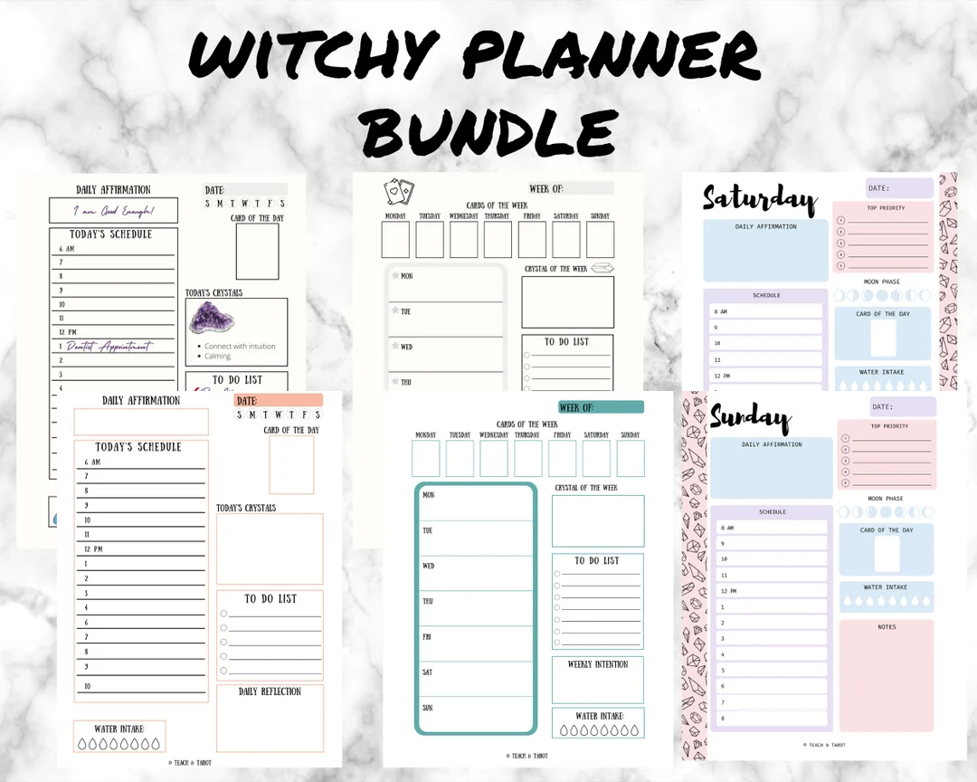 Witchy Planner Bundle Daily Weekly Witchy Planner Bundle Daily Weekly