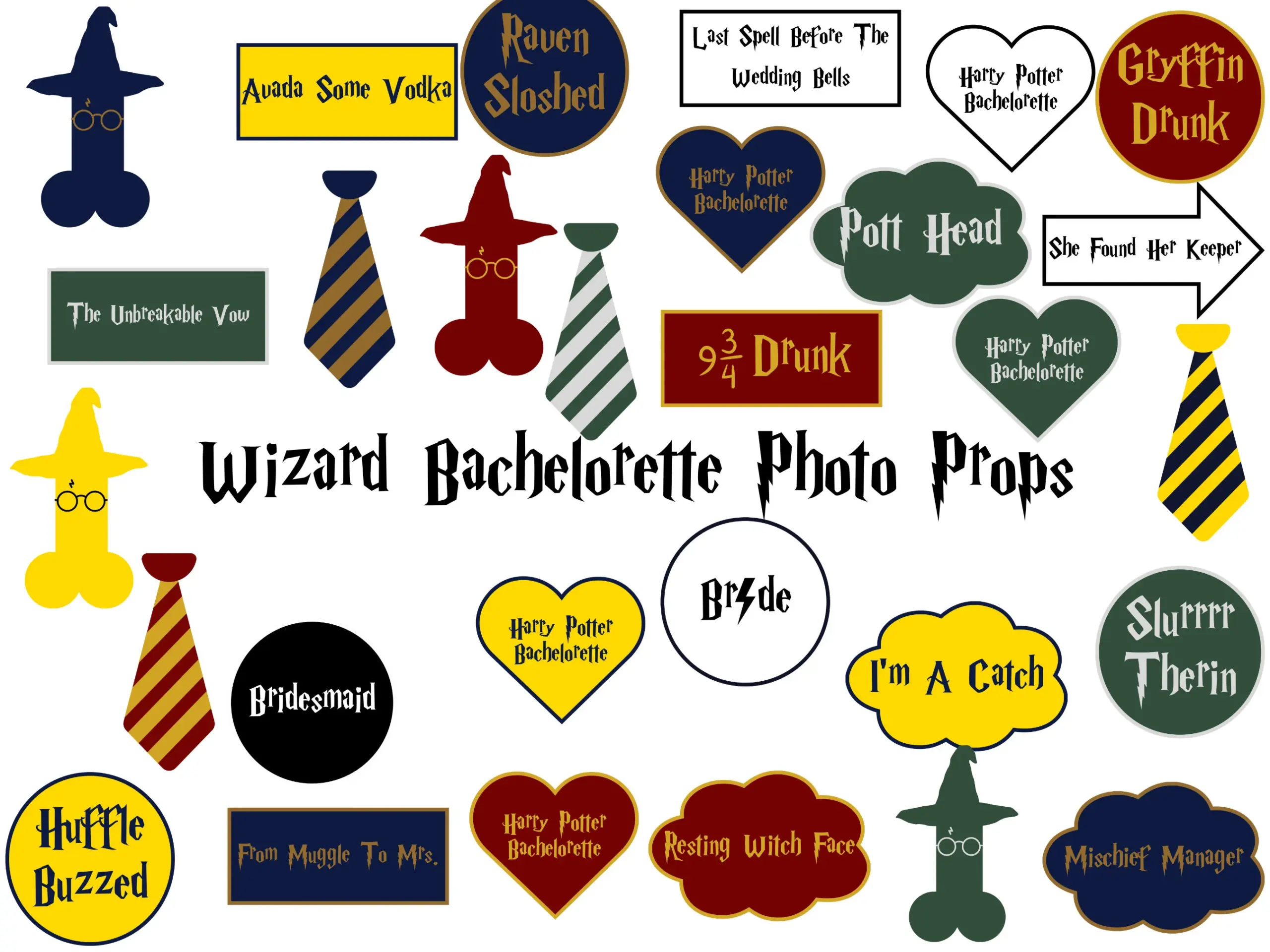 Wizard Bachelorette Party Photo Props Hp