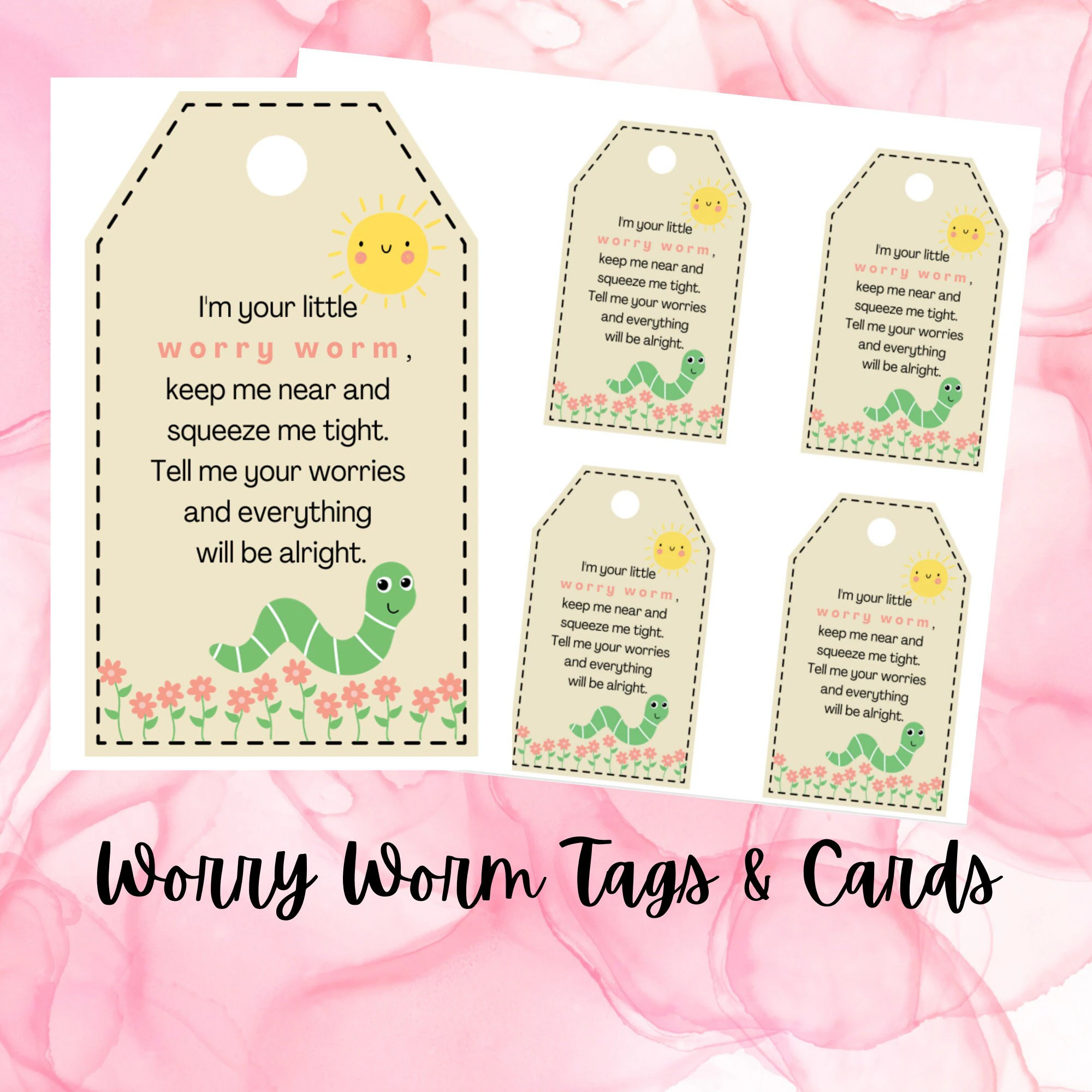 free printable worry worm tags free printable worry worm tags