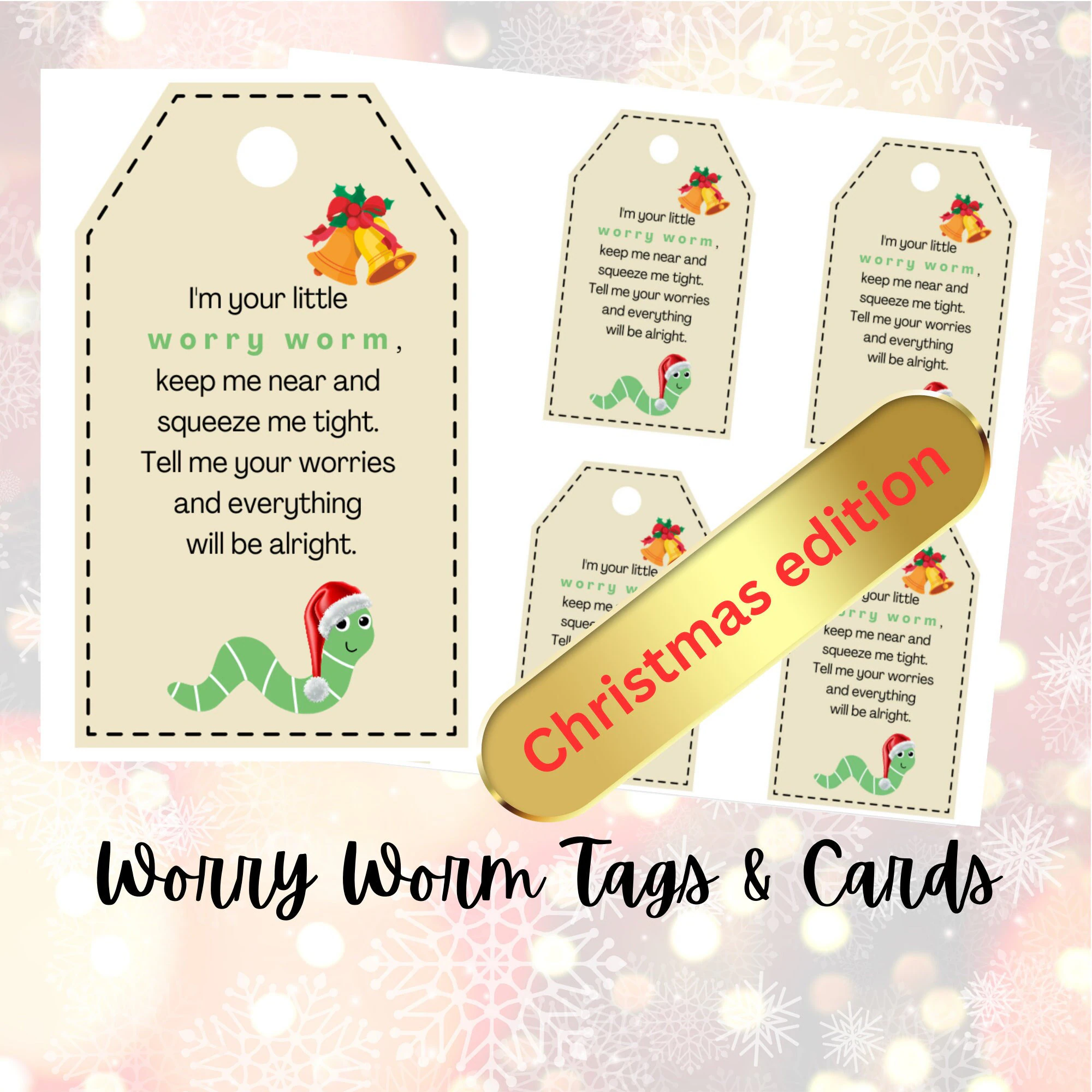Worry Worm Tags Worry Worm Cards Worry Worm Tags Worry Worm Cards