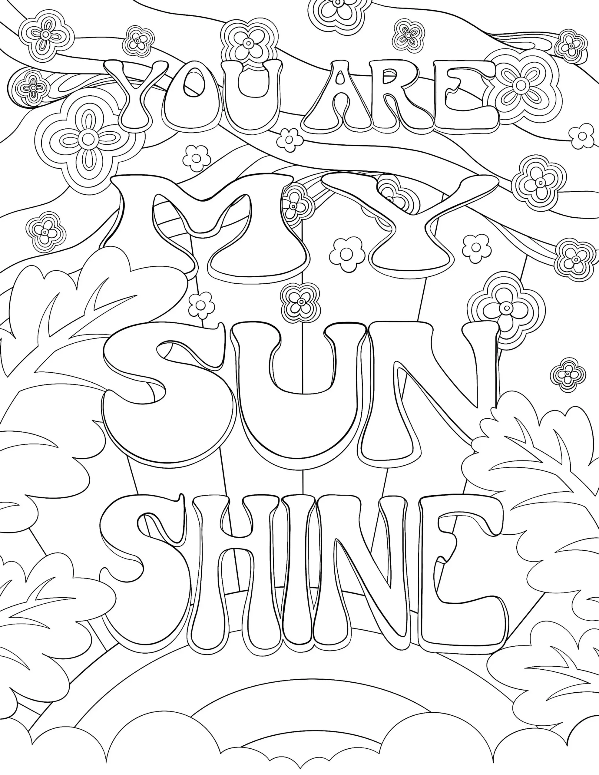 You Are My Sunshine Printable Coloring