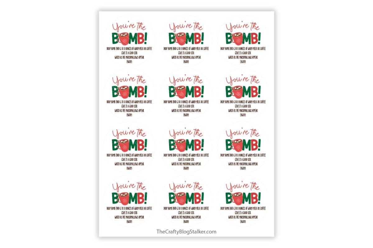 Youre The Bomb Free Printable Tag